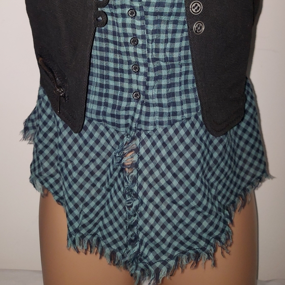 Bershka Denim Womens Sleeveless Cardigan Jacket Waistcoat Coat Vest Jeans Top - Picture 2 of 4